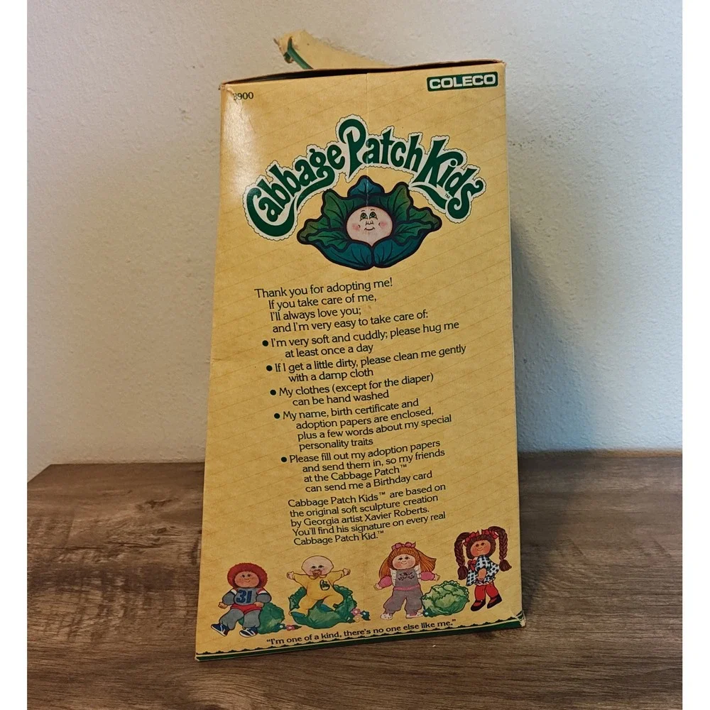 Coleco Cabbage Patch Kids Doll Barnaby Zed 1983 Red Green Sport Jersey #31 Boxed